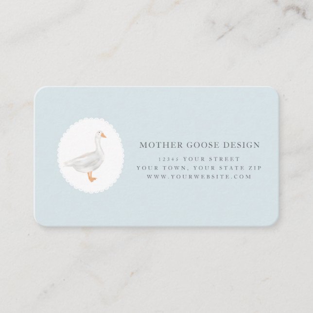 Little Goose illustration scalloped Business Card (Front)