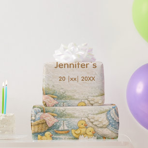 little goose is on the way  wrapping paper