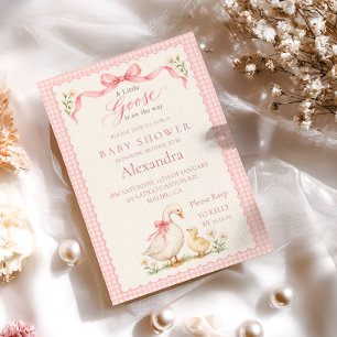 Little Goose Pink Coquette Baby Shower Invitation