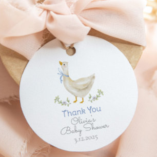 Little Goose watercolor baby Shower Thank you Favour Tags
