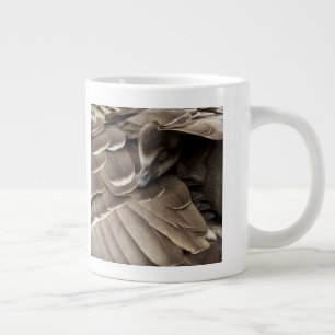 Little Gosling Under Mom's Wing Large Coffee Mug