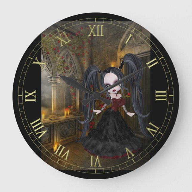 Little Goth Girl  Wall Clock (Front)