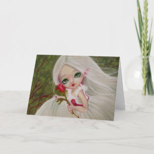 Little Gothic Beauty Red Rose Greeting CARD