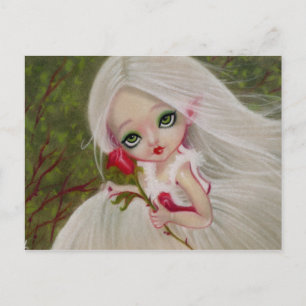 Little Gothic Beauty Red Rose Greeting POSTCARD