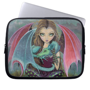 Little Gothic Fairy and Dragon Art Laptop Sleeve