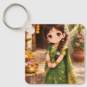 Little Grace in Green Keychain