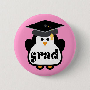 Little Grad Penguin Graduation Gift 2 Inch Round Button