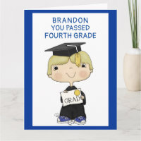 Little Graduate Boy Blond Hair Big