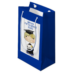 Little Graduate Boy Blonde Hair Small Gift Bag