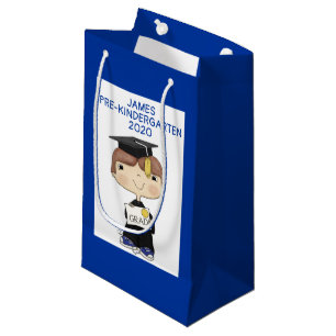 Little Graduate Boy Brown Hair Small Gift Bag