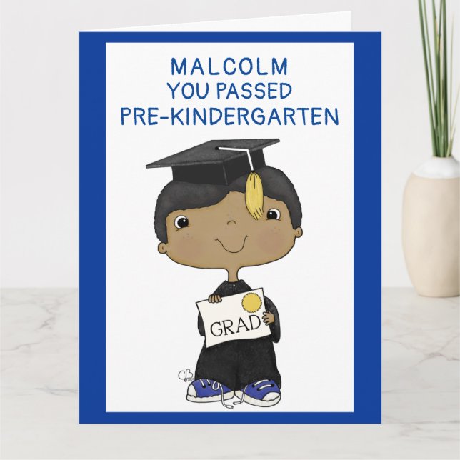 Little Graduate Boy Dark Skin Big Card (Front)
