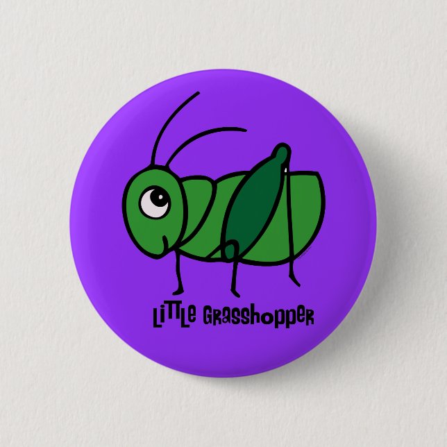 Little Grasshopper 2 Inch Round Button (Front)