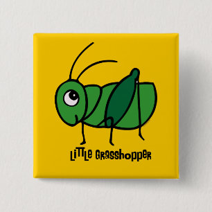 Little Grasshopper 2 Inch Square Button