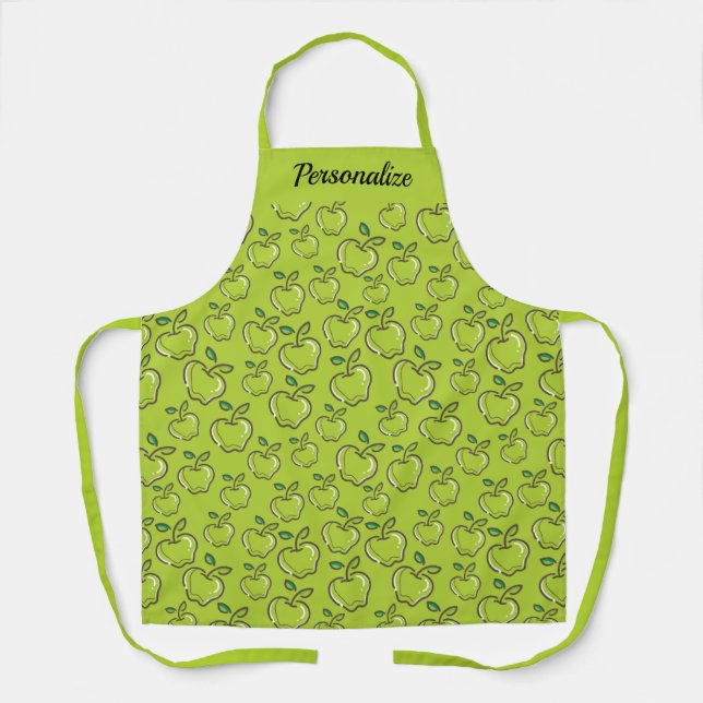 Little Green Apples Fruit Orchard Personalized Apron (Front)
