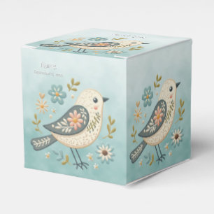 Little Green Bird Floral Favour Box