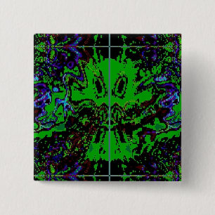 Little green Devil 2 Inch Square Button