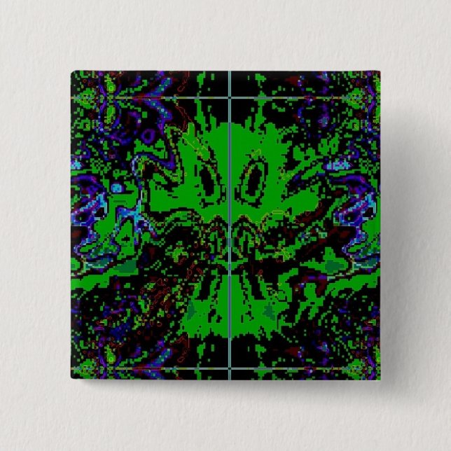 Little green Devil 2 Inch Square Button (Front)