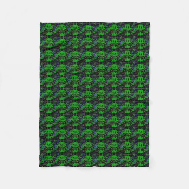 Little green Devil Fleece Blanket (Front)