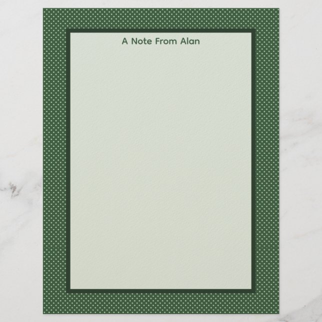 Little Green Diamonds Stationery Paper (Front)