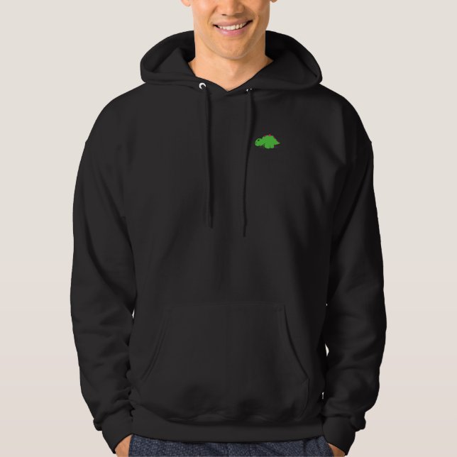 Little Green Dinosaur Stegosaurus Hoodie (Front)