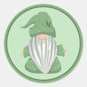 Little Green Gnome Detailed Classic Round Sticker