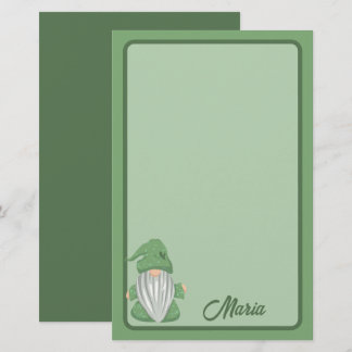 Little Green Gnome Detailed Stationery