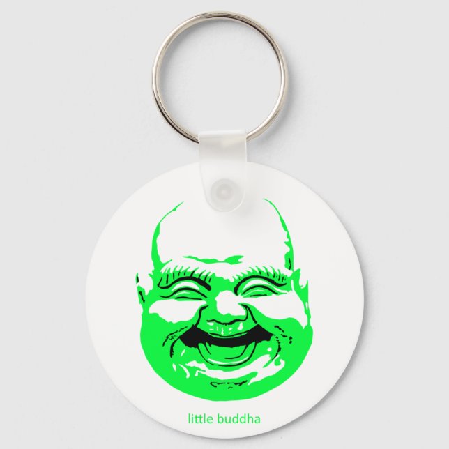 little green laughing-buddha keychain (Front)