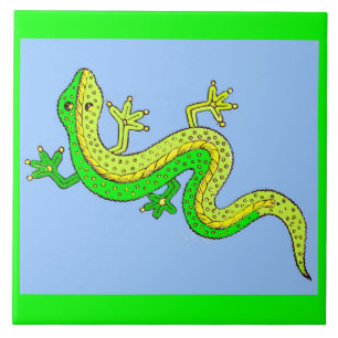 little green lizard tile