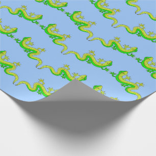 little green lizards print wrapping paper