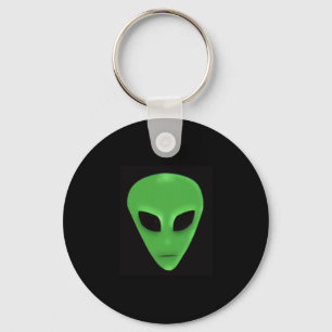 Little Green Man Alien Face Keychain