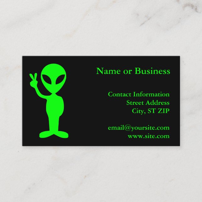 Little Green Man Business Card (Front)