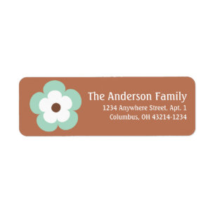 Little Green Spring Season Flower Address Label d1