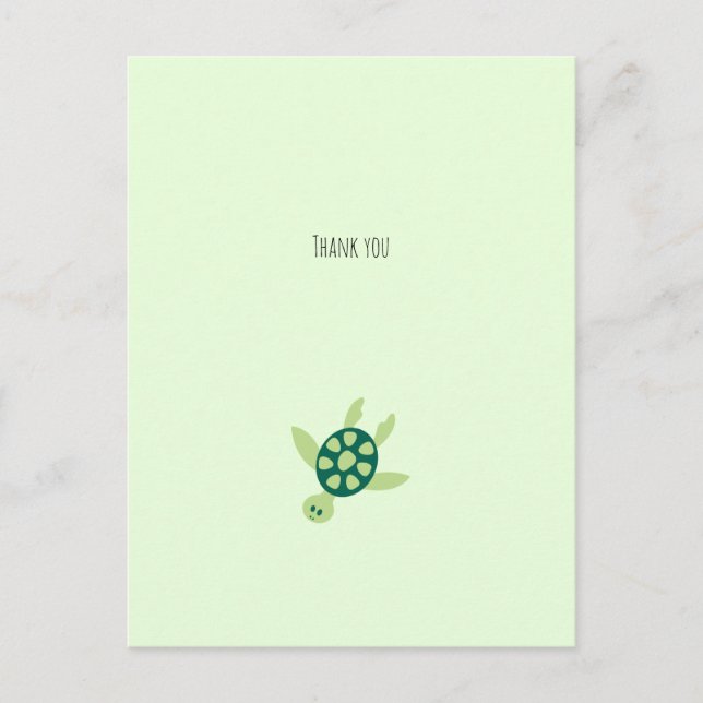 Little Green Turtle Carte de remerciements (Devant)