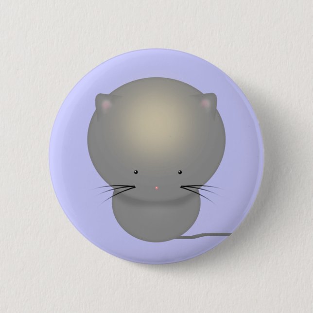 Little Grey Kitten Pinback Button (Front)