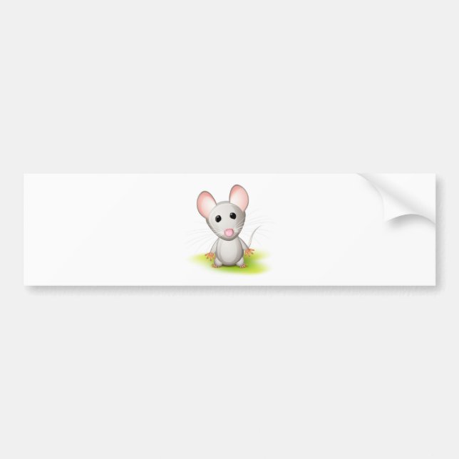 Little grey mouse bumper sticker (Front)