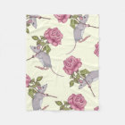 Little Grey Mouse Carrying Big Pink Rose