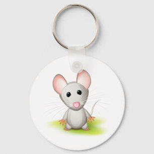 Little grey mouse keychain