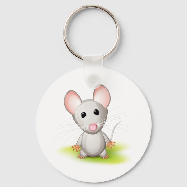 Little grey mouse keychain (Front)