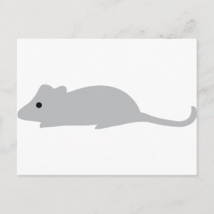 little grey mouse postcard