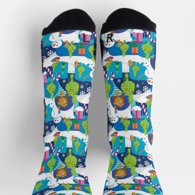 Little Grinch | Merry Grinchmas Colourful Pattern Socks (Top)