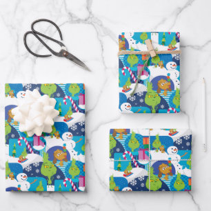 Little Grinch   Merry Grinchmas Colourful Pattern Wrapping Paper Sheet