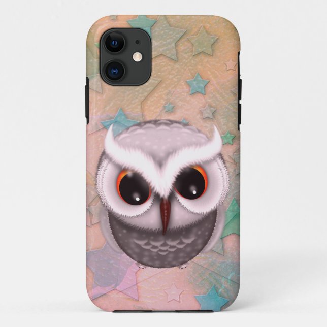 Little Grumpy Horned Owl Illustration Case-Mate iPhone Case (Back)