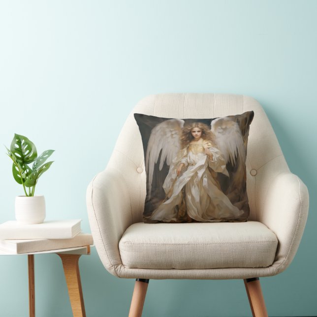 Little Guardian Angel Throw Pillow (Chair)