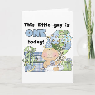 Little Guy is One Tshirts and Gifts Card