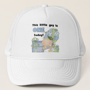 Little Guy is One Tshirts and Gifts Trucker Hat