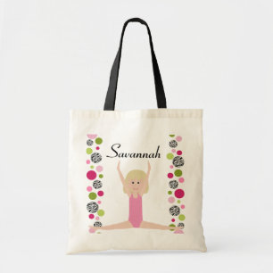 Little Gymnast in Pink and Green Tote Bag