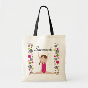 Little Gymnast in Pink and Green Tote Bag