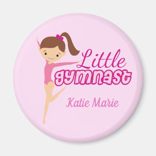 Little Gymnast Pretty Pink Custom Kids Gymnastics Magnet