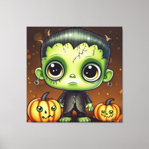 Little Halloween Frankenstein  Canvas Print