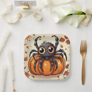 Little Halloween Spider Paper Plate